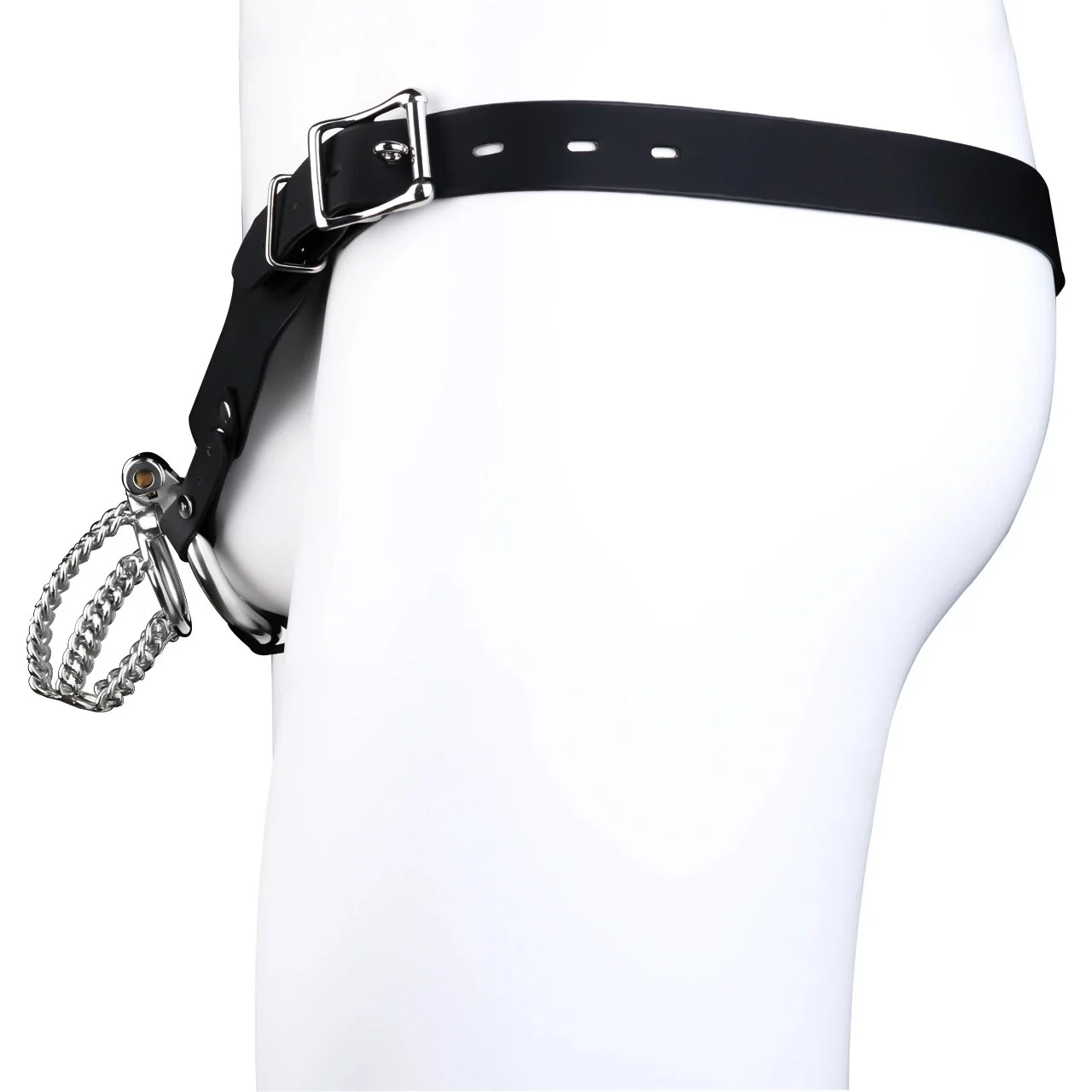 Wearable BDSM Chastity Cage Three Sizes Available for Male Penis Chastity Lock Stainless Steel + Synthetic Leather