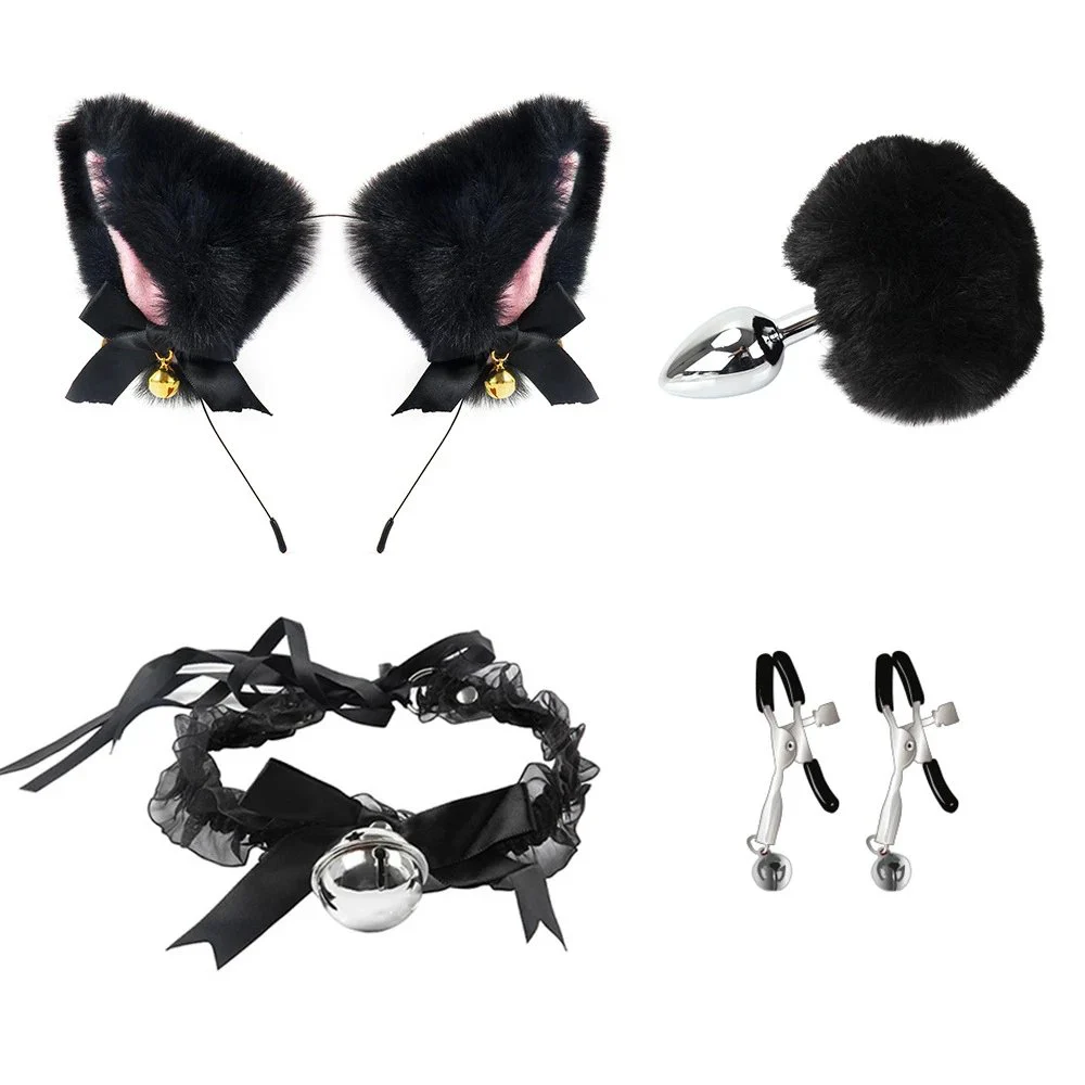 Sex Set Sexy Cat Female Sex Products Neck Rings Milk Clips Fun Toys