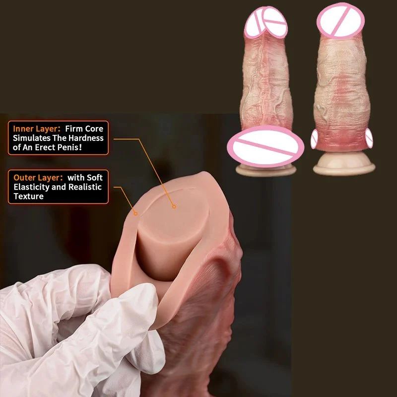 Supersimulated Liquid Silicone Sex Toy Penis Sleeve Double Craft Male Penis Sleeve Soft and Reusable Sex Toys