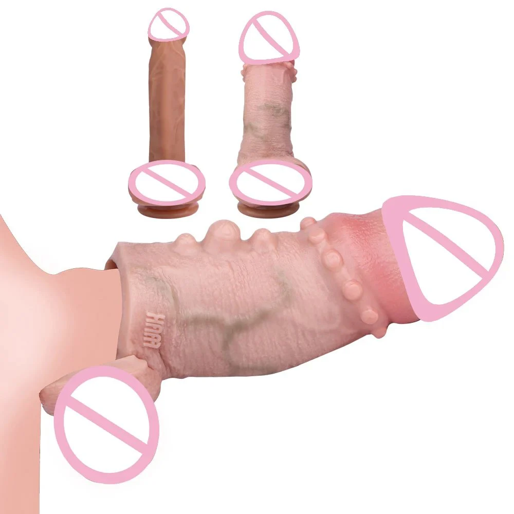 Ultra Realistic Penis Sleeve Sex Toys for Man G-spot Cock Ring Delay Ejaculation Dildo Sleeve Penis Enlargement Male Penis Cover