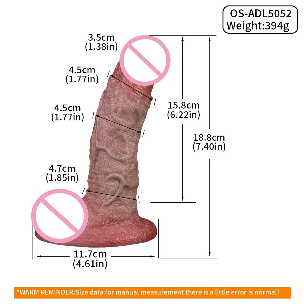 Ultra-Realistic Dual-Layer Silicone Dildo Lifelike Penis Design Adult Sex Toy for Men and Couples