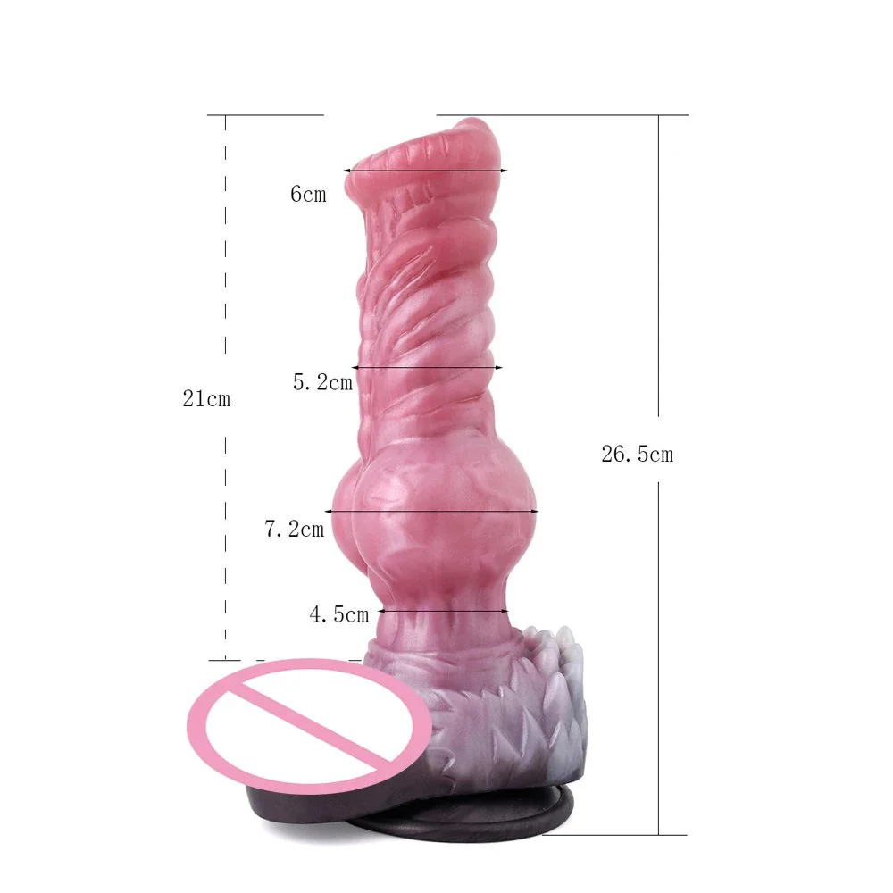 13.3 Inch Artificial Wolf Dildo Sex Shop Toy Realistic Platinum Silicone Anal Plug for Women