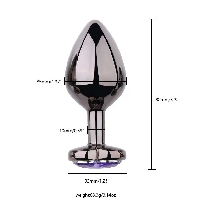 Metal Heart-shaped Butt Plug Adult Sex Toy Anal Dilator
