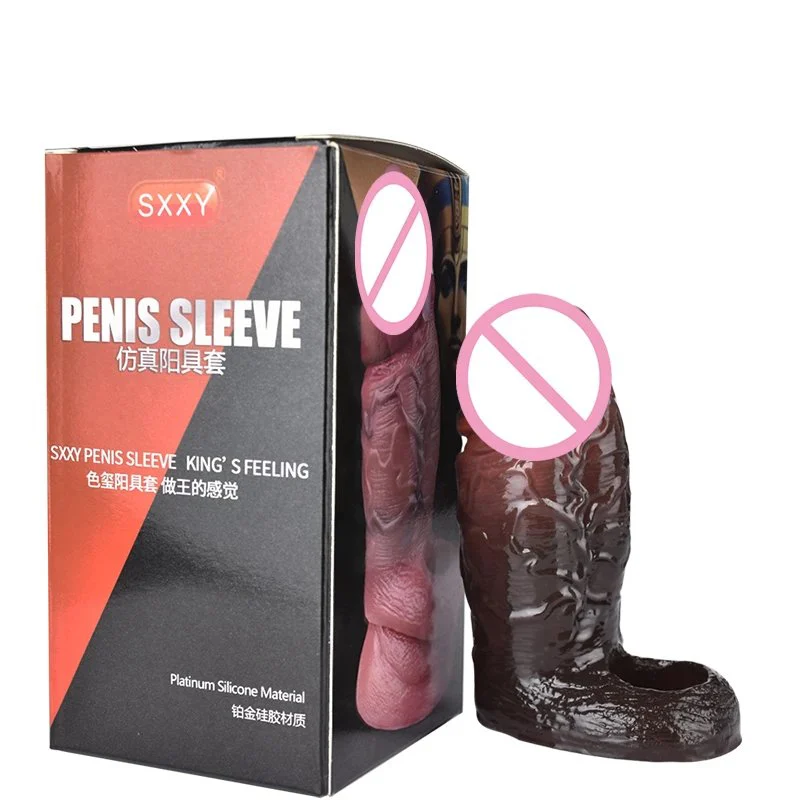 Realistic Sleeves with Testicle Ring Silicone Sleeves for Enlargement and Time Extension Extreme Sleeve Improves Endurance