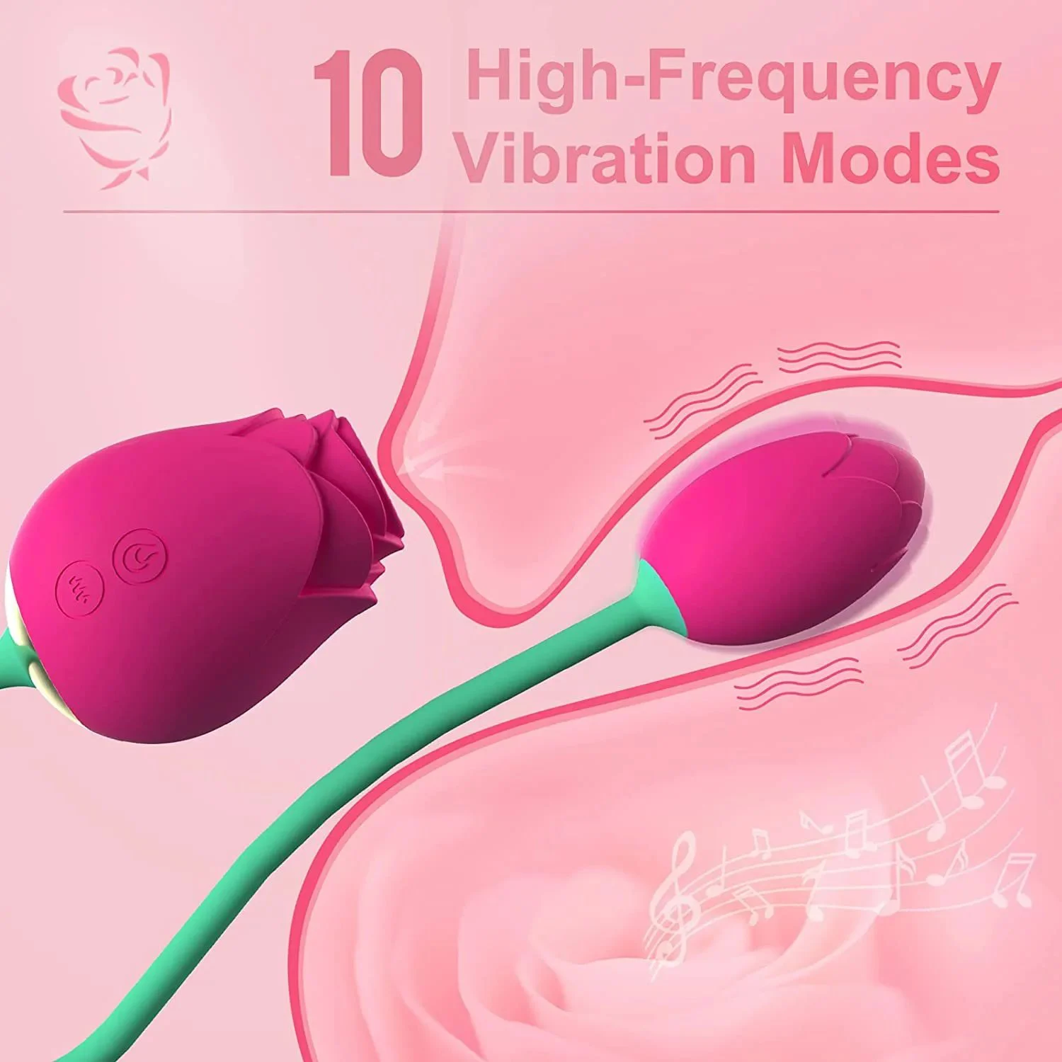 Clit Sucker Nipple Stimulator 2 in 1 Clitoral Sucking Rose Vibrator With Egg Double Flower Vibrator