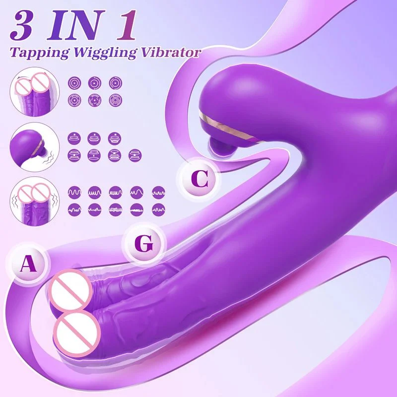 Female Finger Vibrators Clitoral Nipple Stimulation G Spot 3 in 1 Dual Dildo Rabbit Vibrator Sex Toys Women