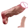 Silicone Hollow Dildo With Deep Veins Design Soft Male Penis Sleeve With Anti-drop for Men Delay Ejaculation Adult Toy