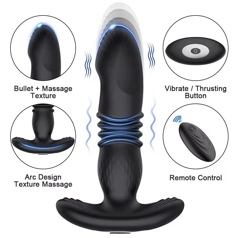 Remote Control Telescopic Butt Plug Anal Vibrator Ejaculation Prostate Massage Vibrating Dlido Male Anal Vibrator