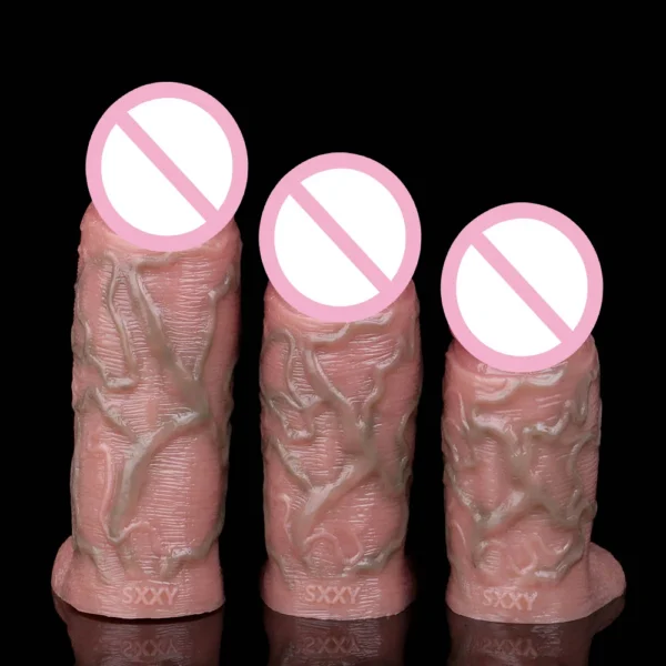Sleeve Cock Ring Reusable Penis Sleeve Cover Penis Ring Delay Ejaculation Enlargement Adult Male Sex Toys for Men