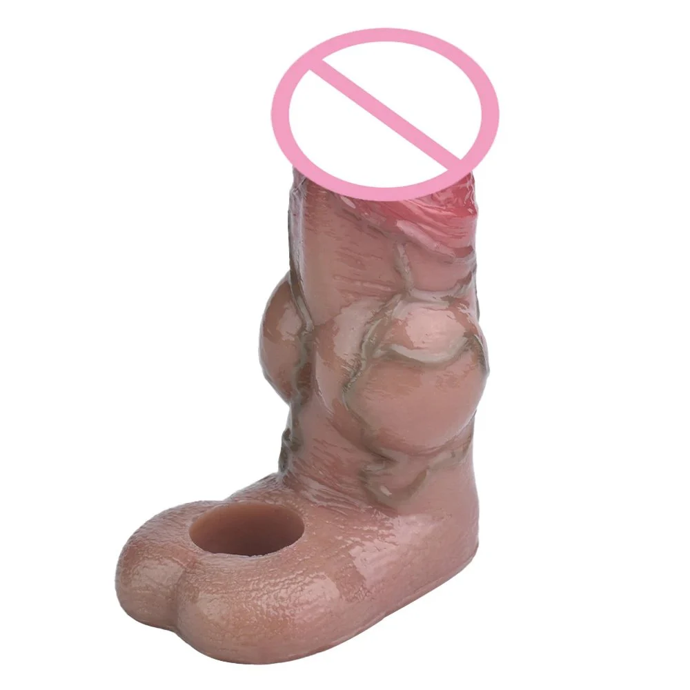 Soft Cock Sleeve with Knot Penis Enlargement Extensions Condom 4.9in Sex Toys for Men Couples Adults Products Intimate Goods