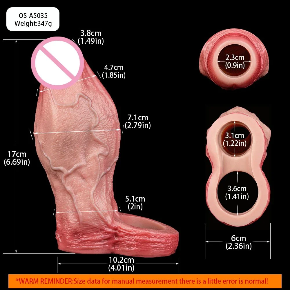Penis Sleeve Silicone Dildo Enlarger Sex Toys for Men Adult Soft Realistic Cover Accessories for Penis Male Sex
