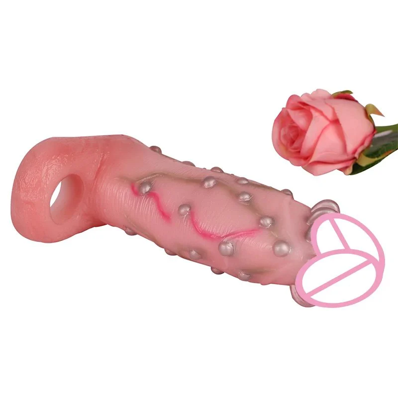 Platinum Liquid Silicone Penis Sleeve Extender Reusable Condoms for Penis Sleeve Enlargement Funny Delay Condom