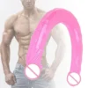17.3 Inch Soft Silicone Realistic Dildo Strapless Double-Ended Huge Dildo for Women for Lesbian Sex Toys