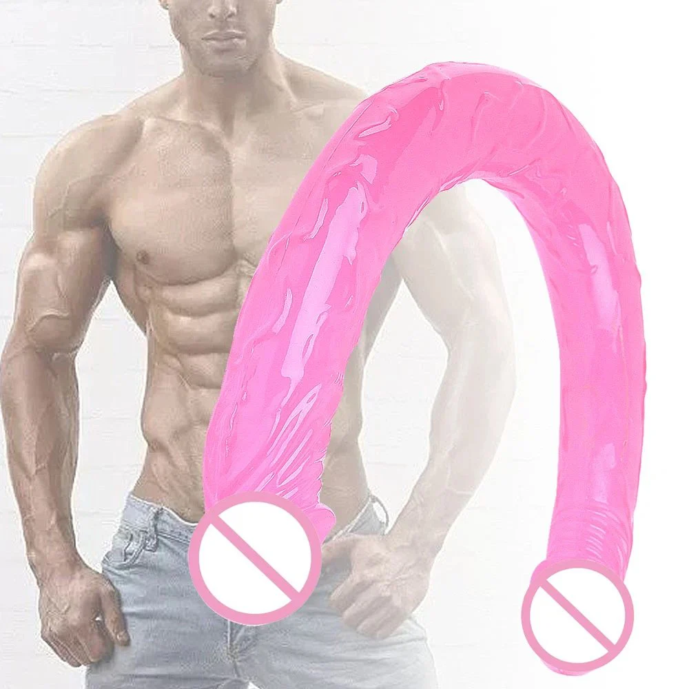 17.3 Inch Soft Silicone Realistic Dildo Strapless Double-Ended Huge Dildo for Women for Lesbian Sex Toys