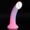 190mm Soft Silicone Strap-On Dildo Colorful PVC Realistic Sex Toys for Women Adult Use