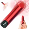 LED Display Female Clitoral Stimulator Masturbator USB Lipstick Bullet Vibrator Sex Toys for Women