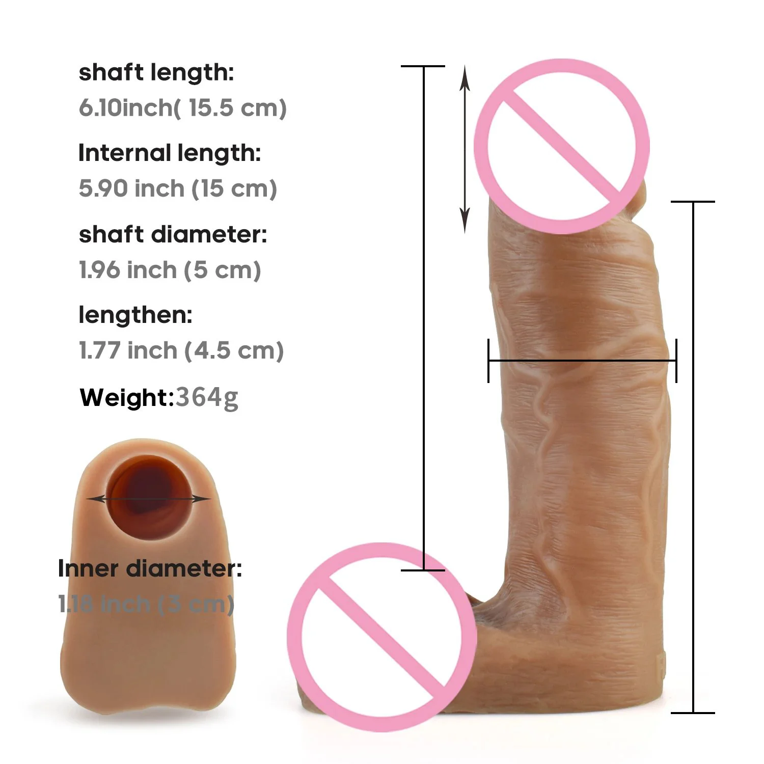 Realistic 7.4 Inch Artificial Penis With Belt Wearable Dildo for Lesbian
