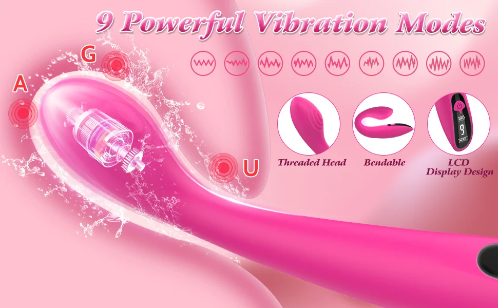 LCD Screen Vibrator 9 Vibration Modes Female Clitoral Vibrator Sex Toys for Woman Adult Toys