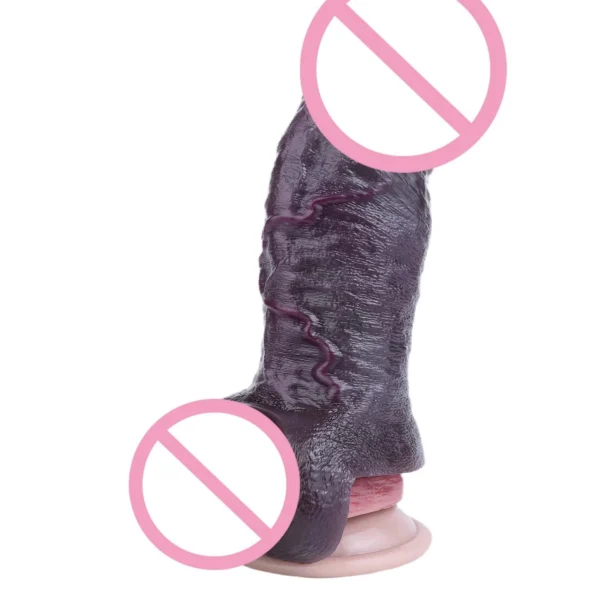 Penis Enhancer Sheath S M L XL Size Black Penis Sleeve Set Silicone Cock Extenders with Cock Rings Men Sex Toys