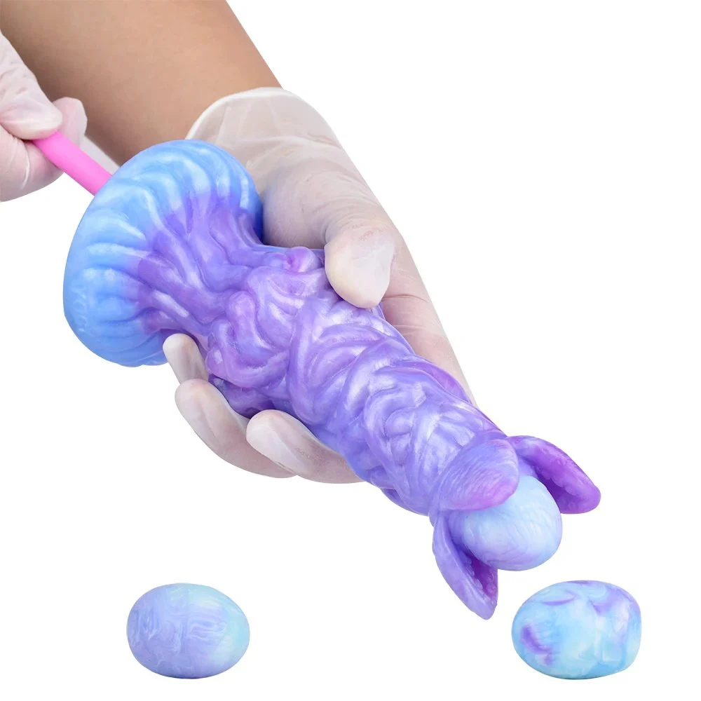 Inflatable Ovipositor Silicone Dildo Penis Lay Eggs Butt Plug Fantasy Masturbator Sex Toys for Women