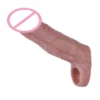 Soft Silicone Penis Ring Cock Sleeve Close Head Hollow Dildo Dick Enlargement Adult Sex Toy for Men Delay Ejaculation