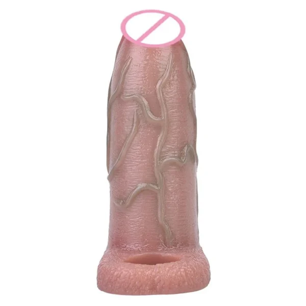Penis Sleeve Cock Sheath Size Medium Girth Enhancer Open Head for Sensitivity Enlargement Sexual Pleasure Enhancer for Men