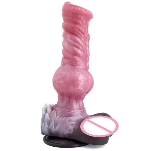 13.3 Inch Artificial Wolf Dildo Sex Shop Toy Realistic Platinum Silicone Anal Plug for Women