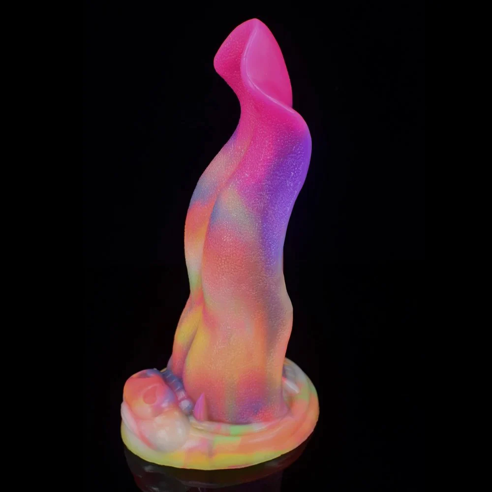Colorful Thick Wolf Tongue Anal Plug Sex Toys Suction Cup Anal Expand and Dildo Stimulator Masturbation Sex Toy for Adult
