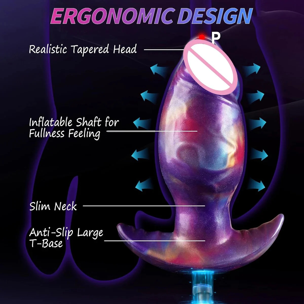 Expanded Silicone Sex Toys Ball Butt Plug Internal Rolling Beads Wearable Magnetic Pump Inflatable Anal Dildo Steel