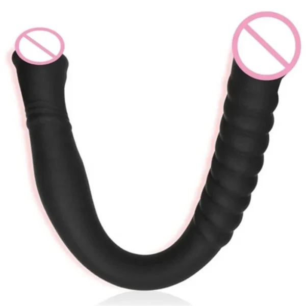 16.5 Inch Double-Ended Dong Dildo Soft Silicone ABS Material Huge Sex Toy for Lesbian Female G-Spot Vaginal Anus Stimulation