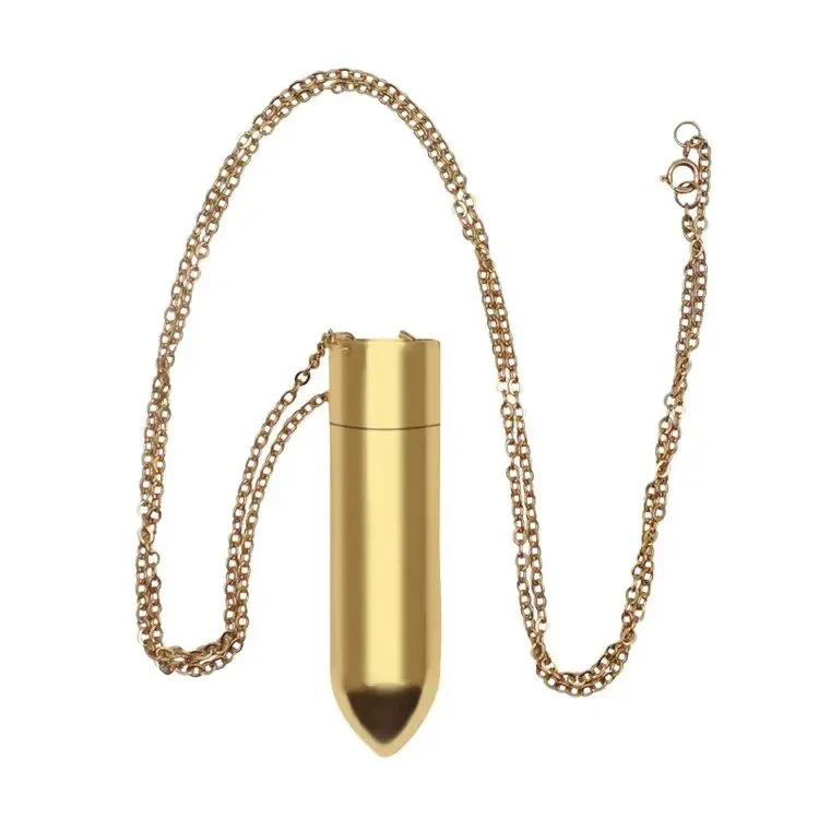 Female Masturbation Sex Toys for Women 10 Speed Rechargeable Metal Vibrating Bullet Vibrator Necklace