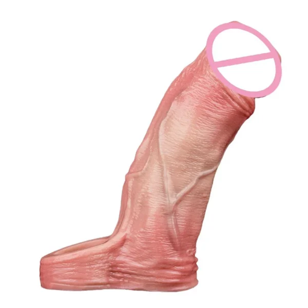 Real Touch Sex Toy Penis Three Sizes Simulation Skin Liquid Silicone Material Waterproof Dildo Condom for Men