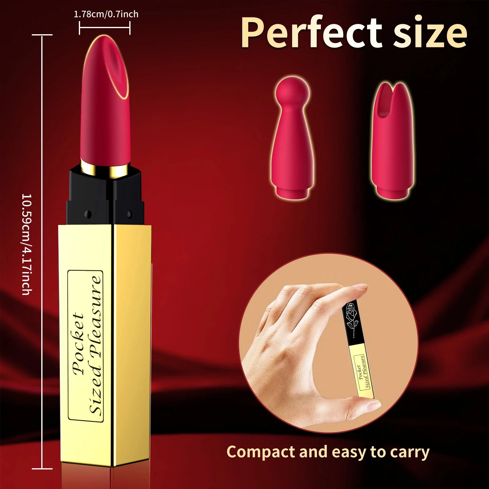 Lipstick Vibrator-Discreet Bullet Clitoral Stimulator with G-Spot Massage USB Rechargeable Mini Adult Toy for Women