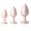 Fashionable Aluminium Alloy Butt Plug Men and Women's Adult Anal Sex Toys with Heart Crystal Various Colors