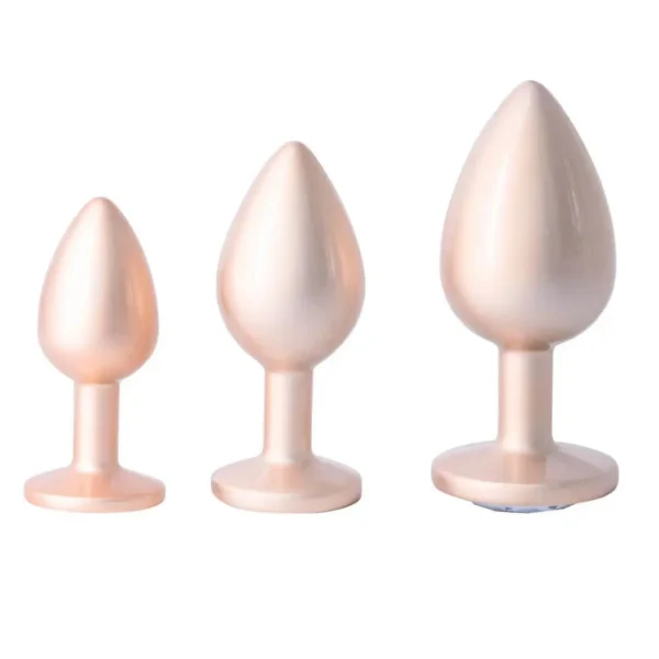 Fashionable Aluminium Alloy Butt Plug Men and Women's Adult Anal Sex Toys with Heart Crystal Various Colors