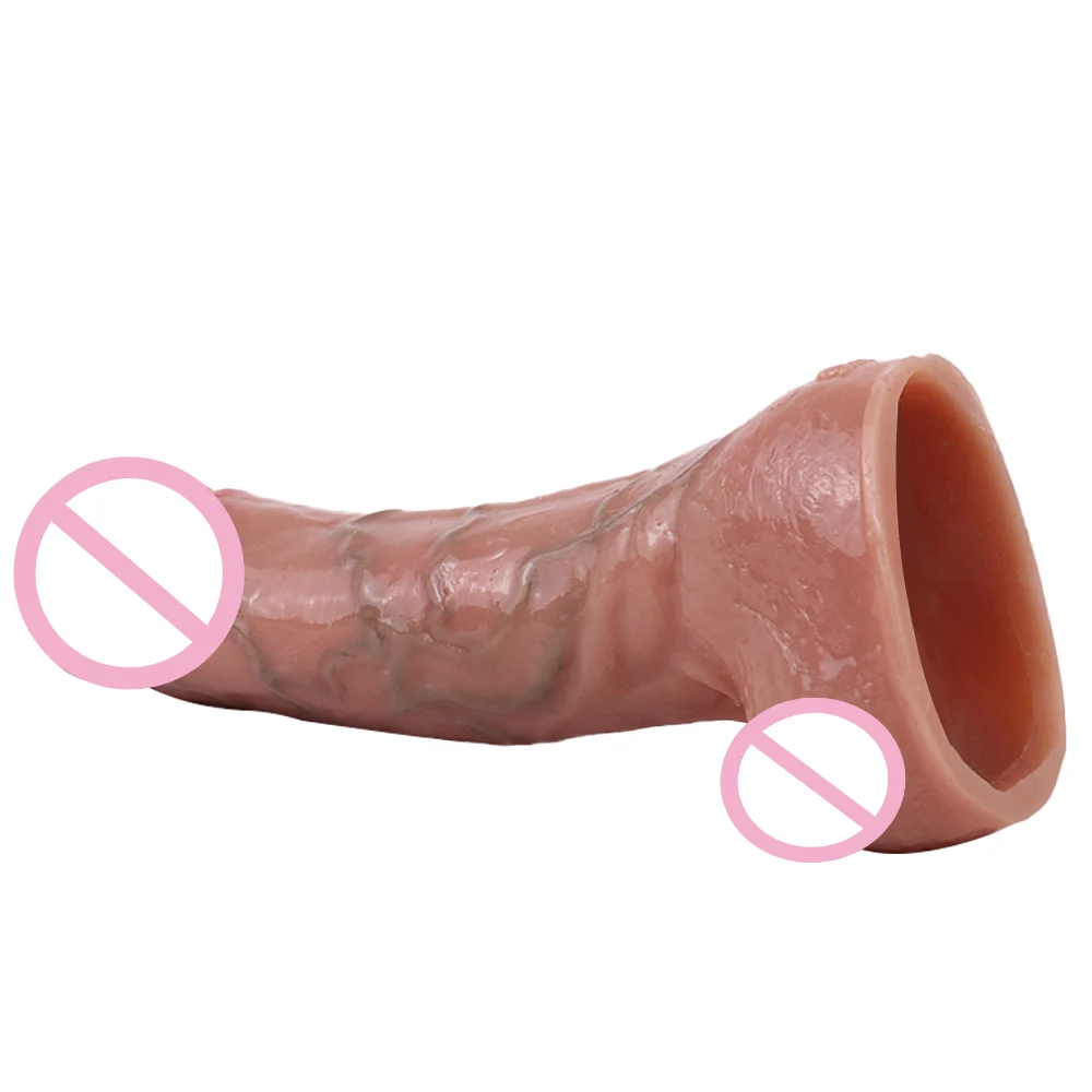 Penis Extender Sleeve Reusable Condom Ejaculation Delay Sex Toys for Men Penis Enlargement Sex