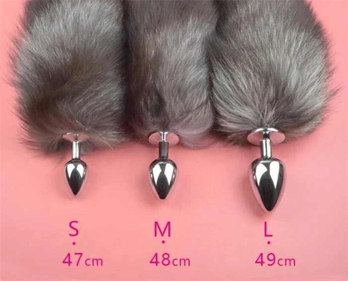 Fox Tail Metal Butt Plug Anal Sex Toys for Adult Games or Cosplay