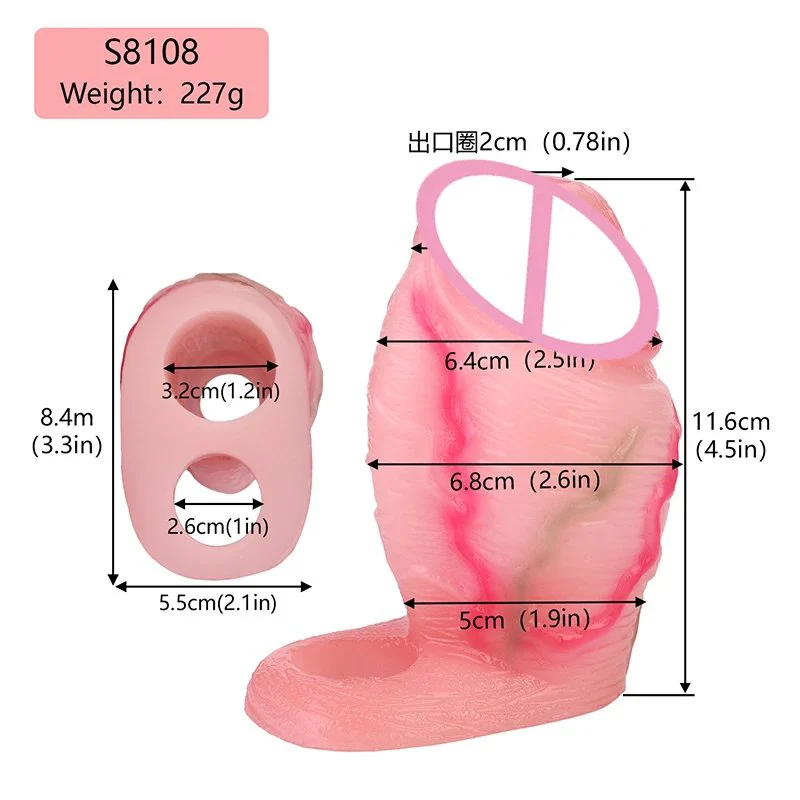 Penis Sleeve Big Knot,Big Knot Realistic Penis Sleeve Silicone Cock Enlargement Cover Sex Toy for Men Delay Ejaculation
