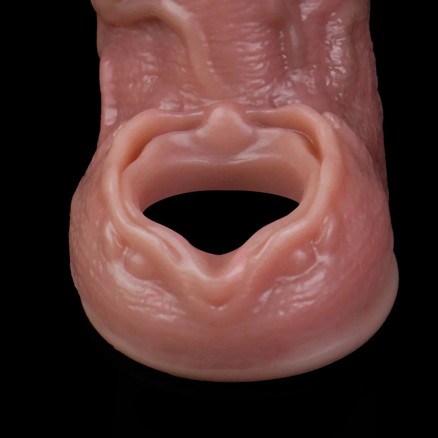 Realistic Penis Sleeve With Vaginal Design Anti-drop Silicone Male Penis Extender for Men Delay Ejaculation Adult Sex Toys