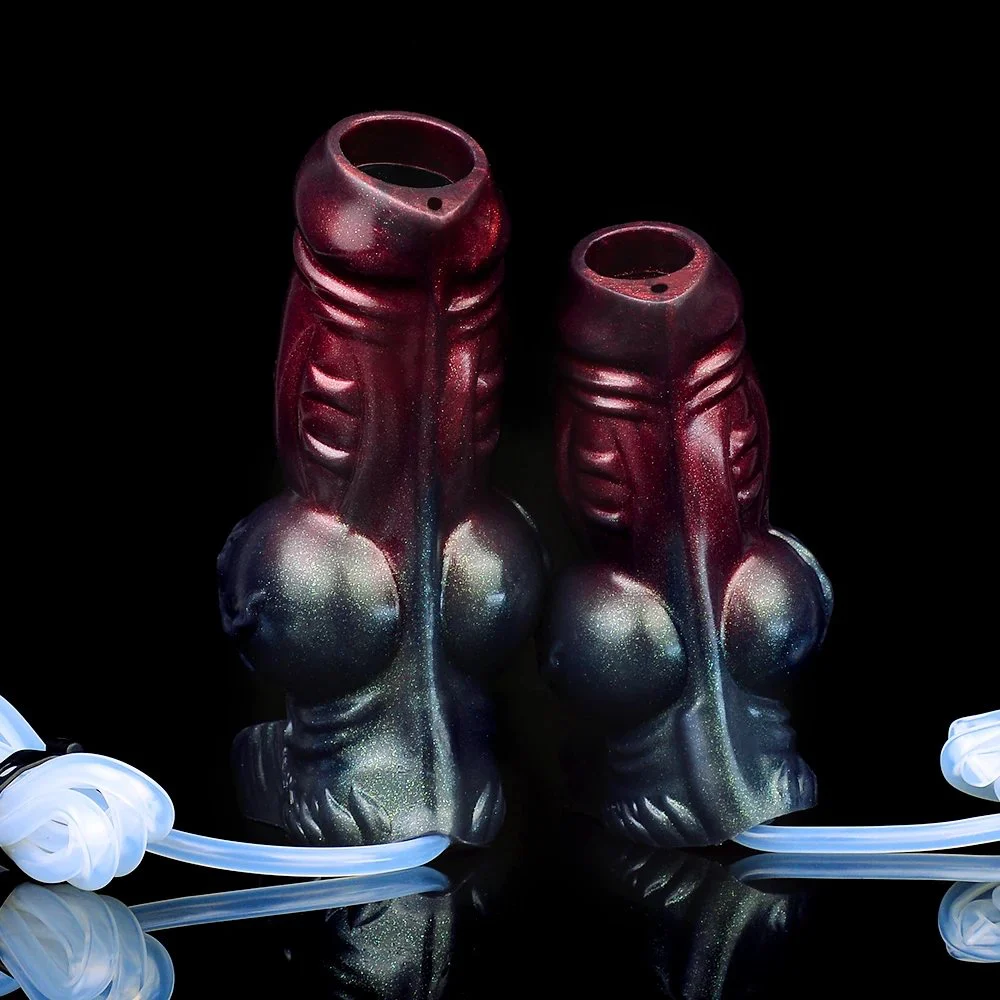 Squirting Function Penis Sleeve Soft Silicone Penis Extender Sleeve Dick Enlargement Ejaculation Erotic Sex Toys for Men