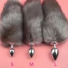 Fox Tail Metal Butt Plug Anal Sex Toys for Adult Games or Cosplay