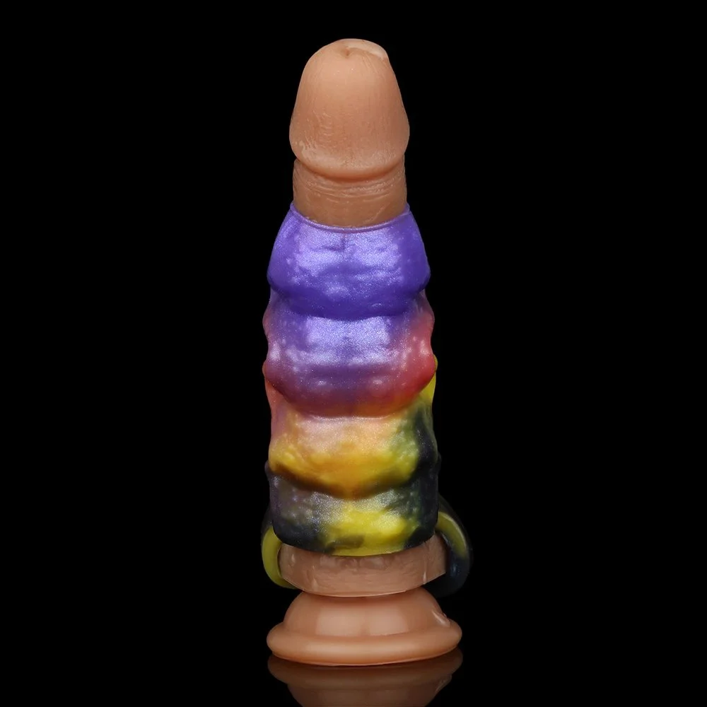 Soft Silicone Open Penis Enlargement Sleeve Allure Blaze Fantasy Monster Dildo Male Penis Extender Sex Toys