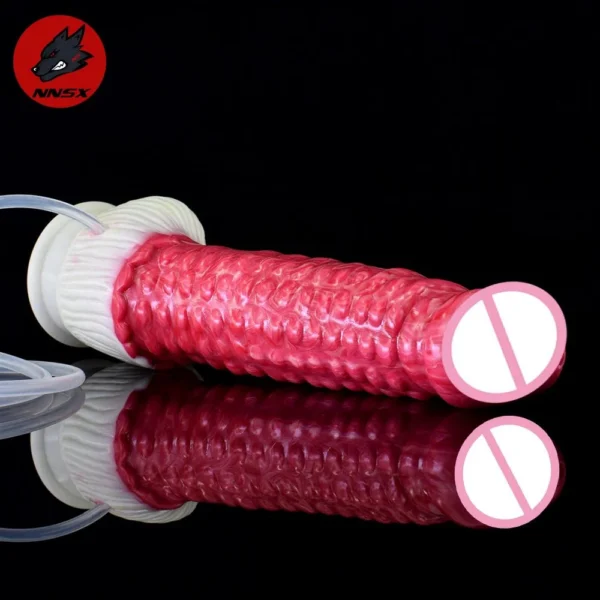 23cm New Arrival Anal Plug Fresh Blood Color Silicone Squirting Dildo Crocodile Shaped Ejaculating Dildo Sex Masturbator