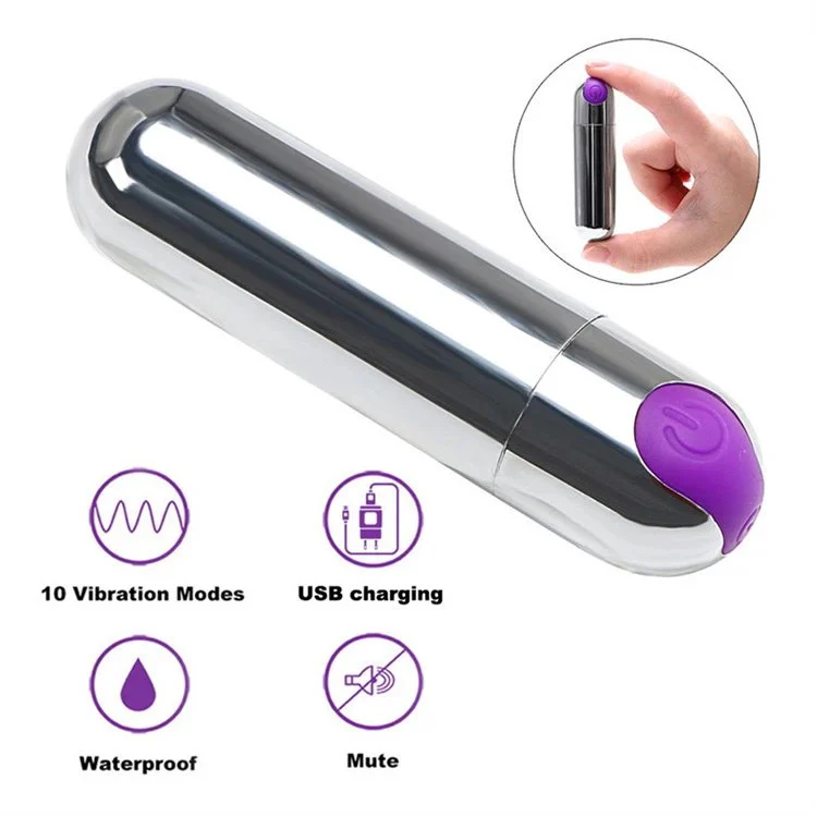 Mini Vibrating Bullet Sex Toy for Women Waterproof Powerful Rechargeable USB 10 Speed Bullet Vibrator