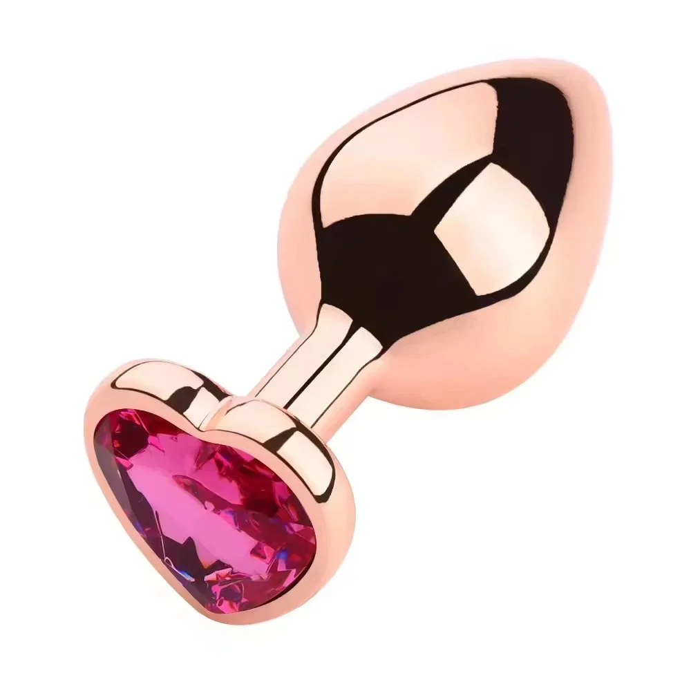Rose Gold Anale Round Shape Crystal Metal Anal Beads Sex Toys Anal Butt Plug for Man and Woman Adult