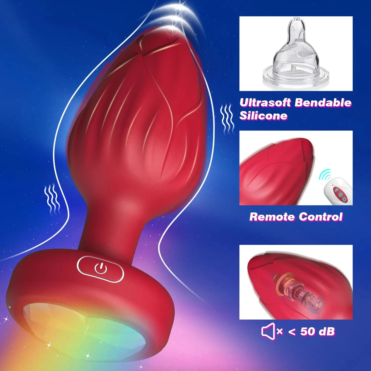 Remote-Controlled Rectal Thermometer for Men-10-Speed Vibrating Anal Massager 100% Waterproof Adult Stimulation Toy