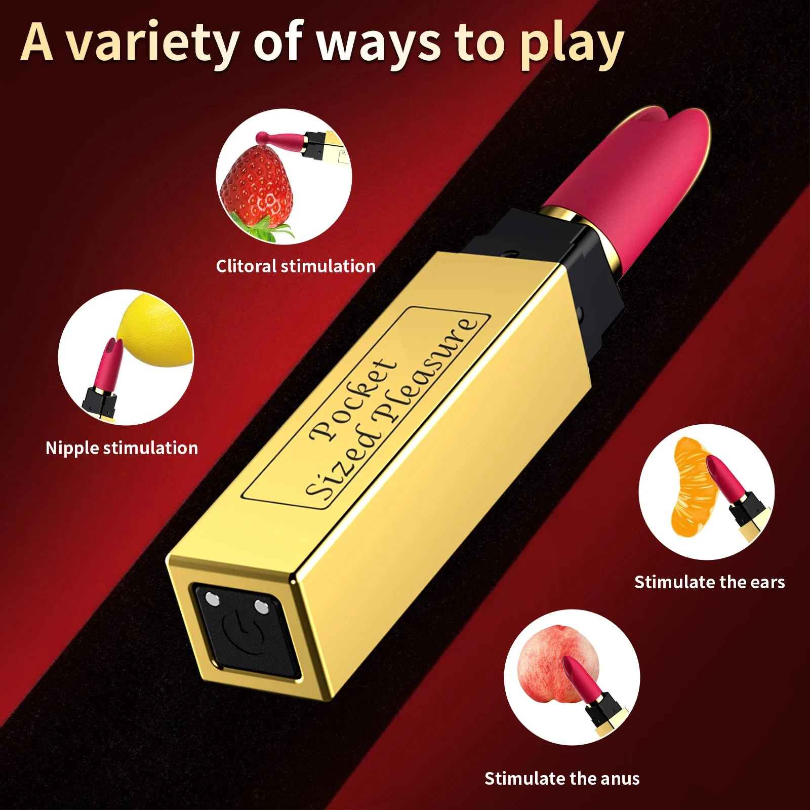 Lipstick Vibrator-Discreet Bullet Clitoral Stimulator with G-Spot Massage USB Rechargeable Mini Adult Toy for Women