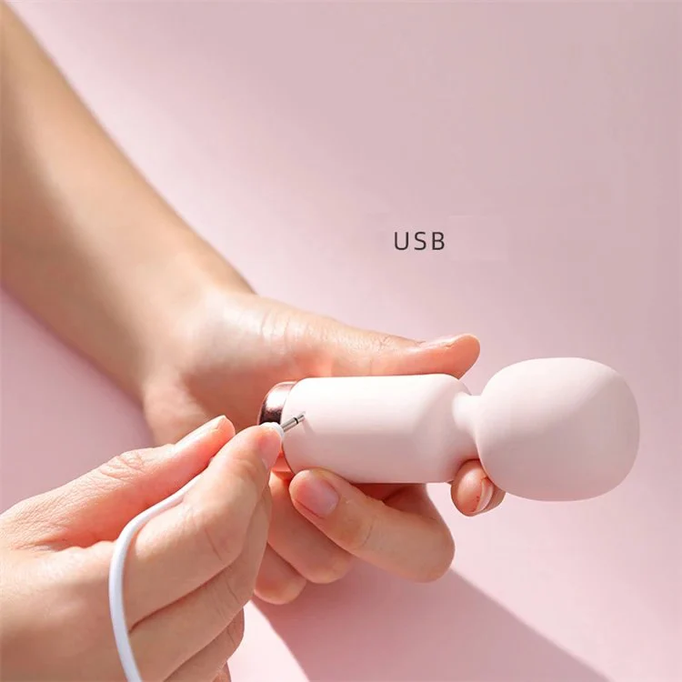 Female Masturbation USB 10 Frequency Pink Wand Massage Mini AV Vibrator Sex Toys for Women