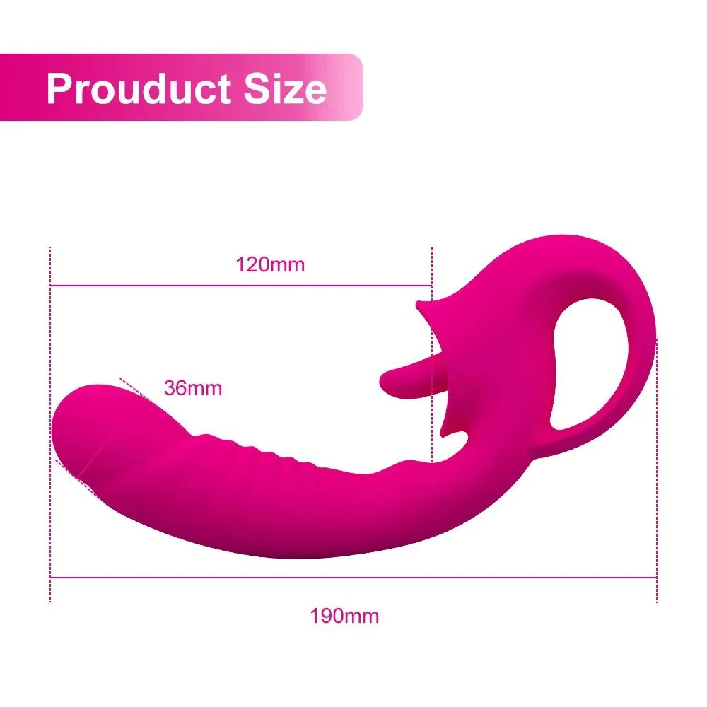 Lure Female Button Tongue Licking Vibration Masturbation Massage Stick Private Parts Insert Adult Toys
