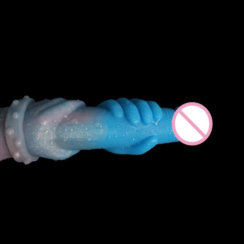33cm Liquid Silicone Finger Shape Dildo Anal Plug Knotted Anal Dildo Lesbian Sex Toys for Women Couple Love